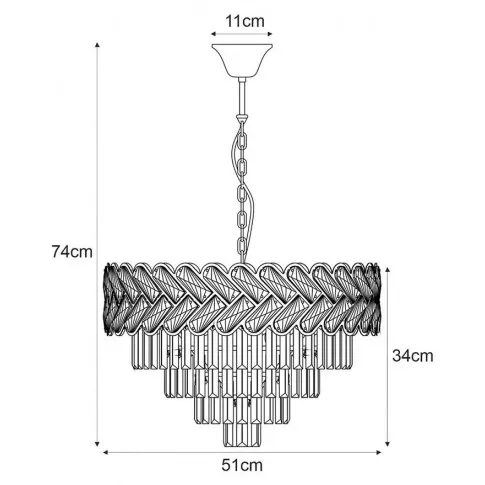 Wymiary żyrandola S881-Zevi