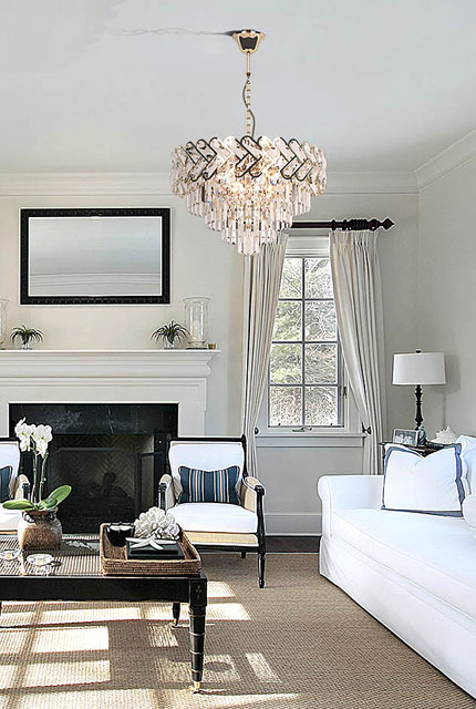 Okrągły złoty żyrandol kryształowy do salonu S881-Arezzo