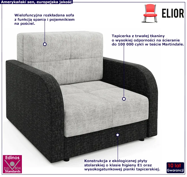 Fotel rozkładany Folken 3X