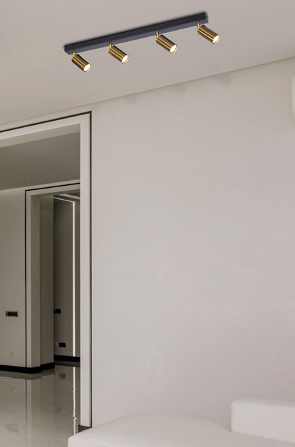 Punktowa listwa sufitowa czarno-złota S886-Anastazja