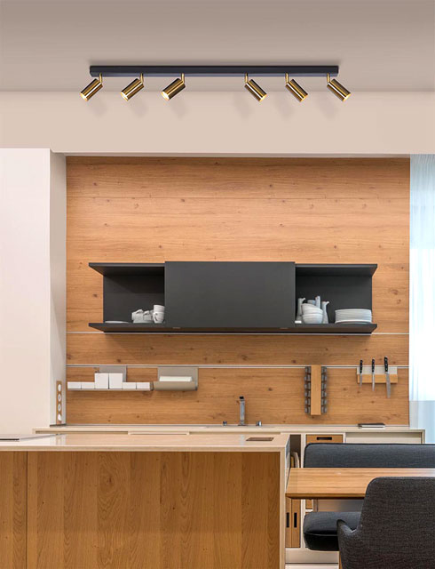 Punktowa listwa sufitowa z 6 reflektorami S887-Anastazja