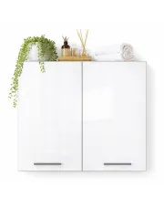 Szafka ścienna do łazienki biały połysk - Sirella 3X w sklepie Edinos.pl