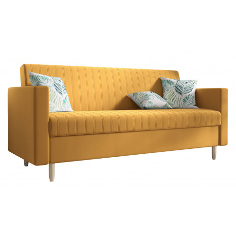 Żółta rozkładana sofa Berit