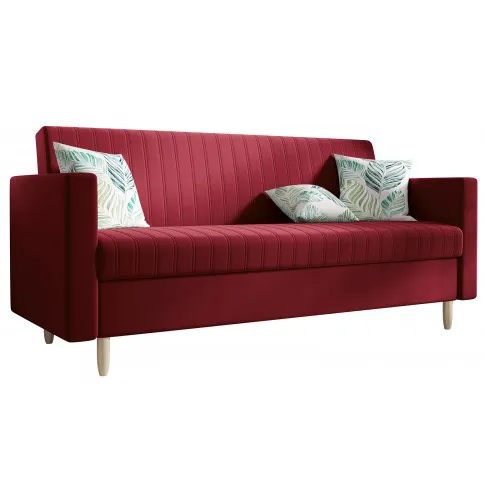 Burgundowa rozkładana sofa Berit