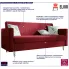 Burgundowa sofa rozkładana Berit