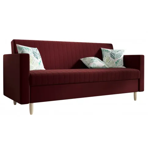 Bordowa rozkładana sofa Berit