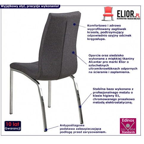 Fotografia Krzesło Velto - szare z kategorii Krzesła metalowe