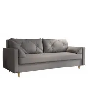 Popielata sofa rozkładana z pojemnikiem na pościel - Petra w sklepie Edinos.pl