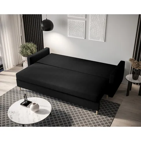 Czarna rozkładana sofa Petra