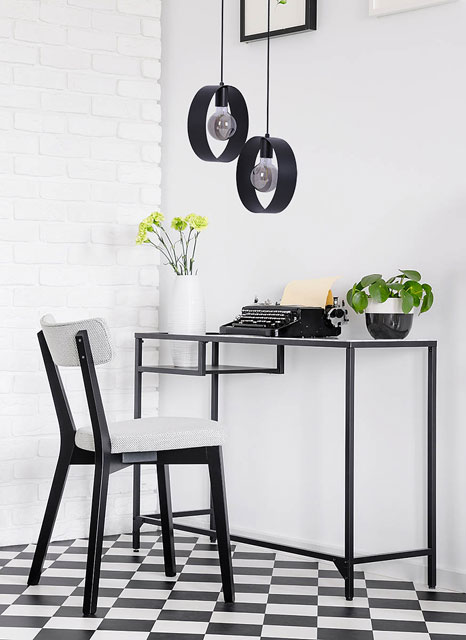 Czarna lampa wisząca loftowa nad wyspę S901-Edana