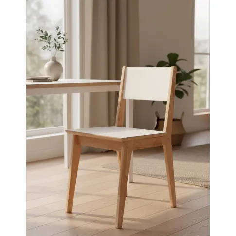 Szczegółowe zdjęcie nr 4 produktu Drewniane krzesło skandynawskie olcha + biały - Nadar