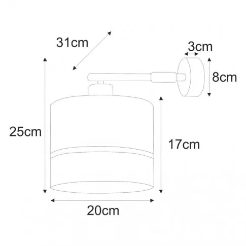 Wymiary kinkietu S910-Versi