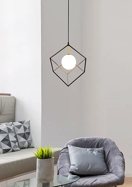 Nowoczesna lampa czarno-złota - K130-Cube
