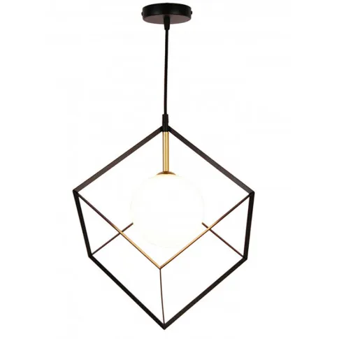 Czarno-złota lampa wisząca - K130-Cube