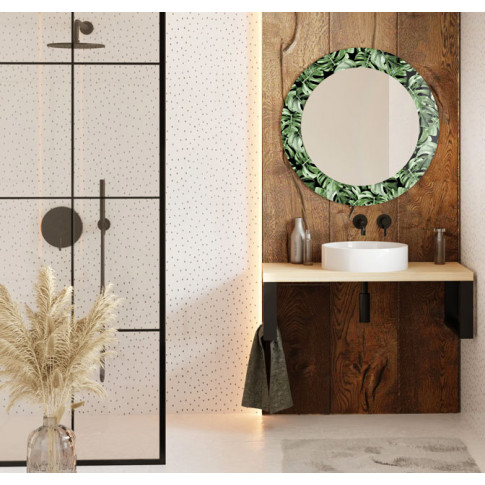 roślinne okrągłe lustro ścienne łazienkowe tutori 4x wizualizacja