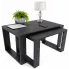 Zestaw czarnych prostokątnych stolików kawowych - Fareo 4X