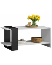 Prostokątny stolik kawowy biały + czarny - Preis w sklepie Edinos.pl