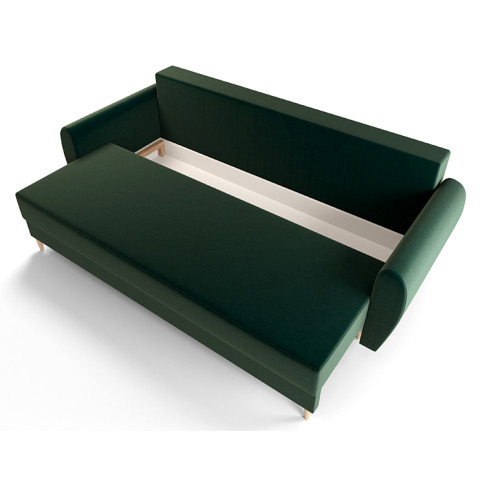 zielona sofa z pojemnikiem Castello 3X