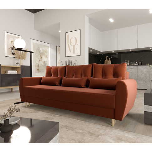 aranżacja z pomarańczową sofą Castello 3X