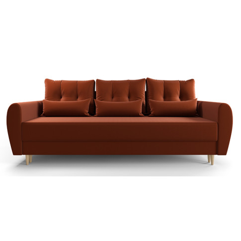 pomarańczowa welwetowa sofa Castello 3X