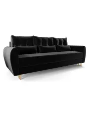 Czarna sofa rozkładana - Castello 3X