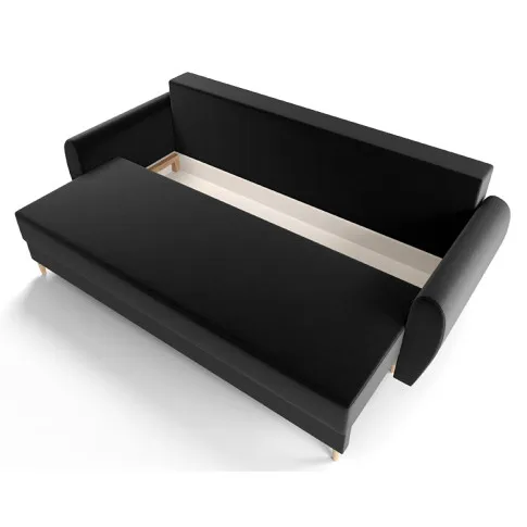 Czarna sofa z pojemnikiem Castello 3X