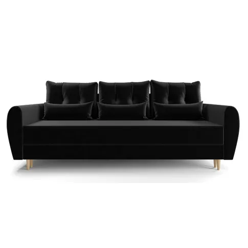 czarna welwetowa sofa Castello 3X