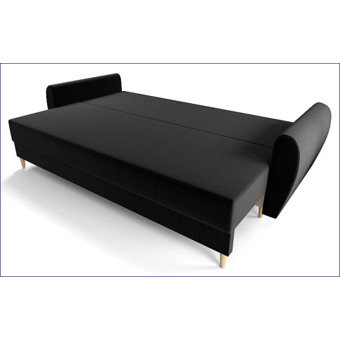 rozłożona sofa Castello 3X czarna
