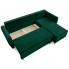 Zielona kanapa narożna z pojemnikiem Castello 4X