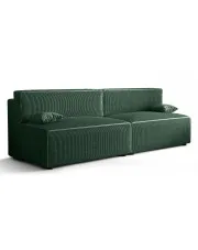 Zielona rozkładana sztruksowa sofa z funkcją spania - Manila 3X w sklepie Edinos.pl
