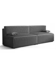 Szara rozkładana sztruksowa sofa - Manila 3X w sklepie Edinos.pl