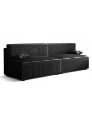 Czarna rozkładana sofa sztruksowa - Manila 3X w sklepie Edinos.pl