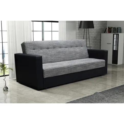 Wizualizacja aranżacji z wersalką popielaty czarny Feris