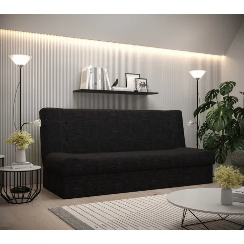 Wizualizacja aranżacji z czarną wersalką Nando