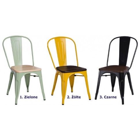 Zdjęcie krzesło loftowe Kimmi 2X zielone do kawiarni - sklep Edinos.pl