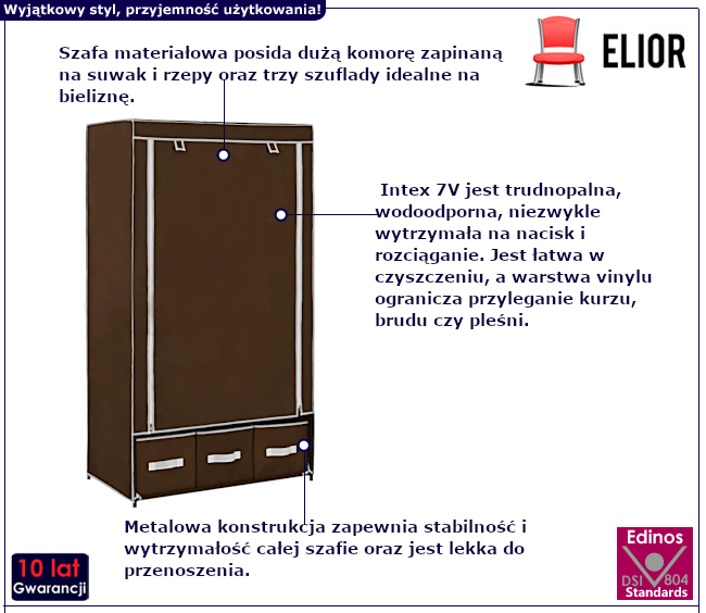 Materiałowa szafa Nerimo