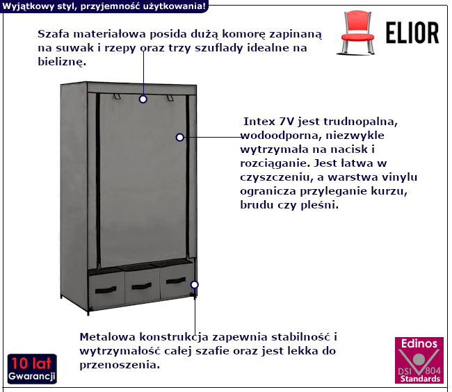Materiałowa szafa Titan