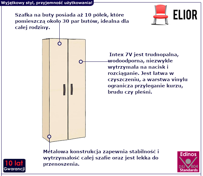 Materiałowa szafa na buty Orvigio