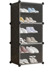 Czarna modułowa szafka na buty w stylu nowczesnym - Owis 3X w sklepie Edinos.pl