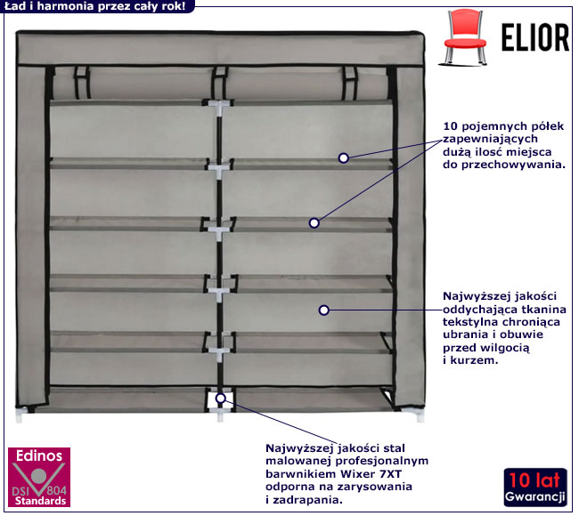Szara szafka na buty Regis 6X