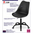 Infografika czarnego fotela obrotowego do biurka styl skandynawski rawis