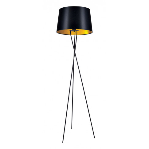 Czarno-złota lampa podłogowa trójnóg S912-Brila