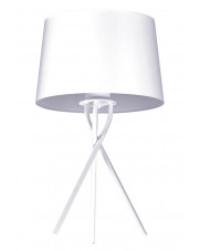 Biała lampa stołowa abażurowa - S913-Brila w sklepie Edinos.pl