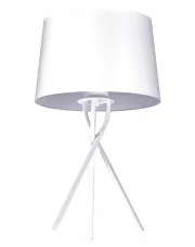 Biała lampa stołowa abażurowa - S913-Brila w sklepie Edinos.pl