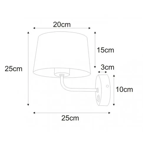 Wymiary kinkietu S914-Brila
