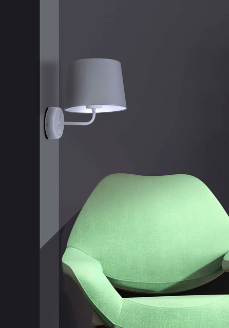 Szary klasyczny kinkiet z abażurem S914-Sorgus