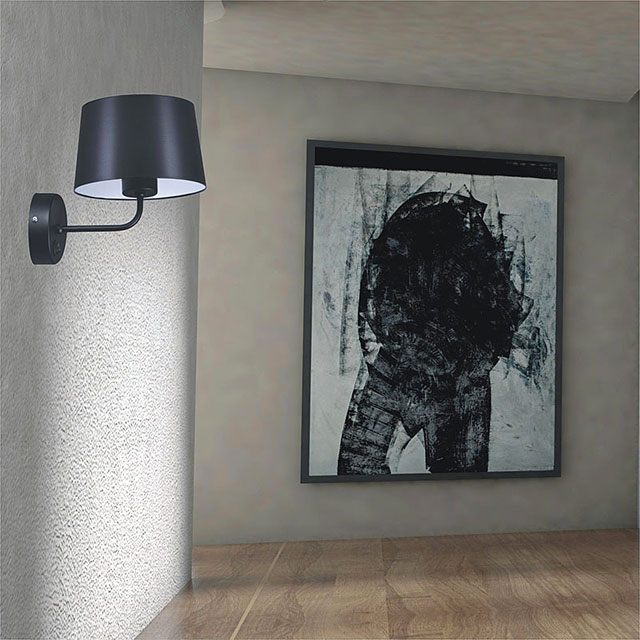 Czarny klasyczny kinkiet z abażurem S914-Sorgus