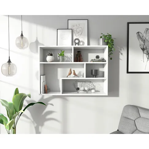 Minimalistyczna biała pólka ścienna Germio