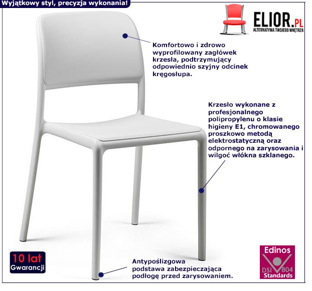 Skandynawskie krzesło Vono - białe