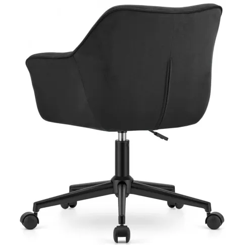 czarny welurowy fotel obrotowy regulowany roco